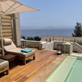 Angsana Corfu a brand new beach resort of exceptional style and beauty, set on a lush green hilltop overlooking the turquoise waters of the Ionian sea.